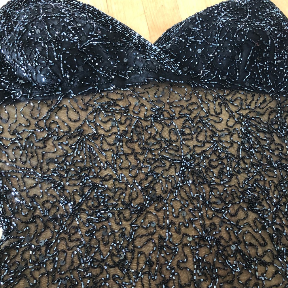 Beaded sheer halter top